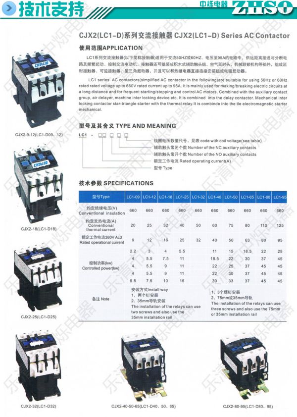 CJX2（LC1-D）技术参数