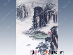 供应陶瓷山水画 瓷器工艺品