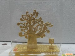 锌合金压铸镀金银发财树 植物造型金属工艺品摆件（图）