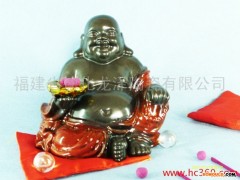供应龙泽窑LZ3068R6寸瓷器笑弥勒佛托盘-陶瓷佛像