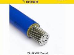 厂家生产销售 优质铝芯阻燃单芯两层PVC ZR-BLVV 120mm2平方电线