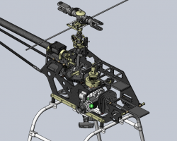 神龙260油动航模无人直升机 （SolidWorks设计，step(stp)/Sldprt/Sldasm/SLDDRW/dxf格式）
