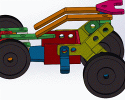 拼接玩具车模型 （SolidWorks设计，step/Sldprt/Sldasm格式）