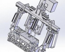 发动机缸体翻转工装夹具 （SolidWorks设计，step(stp)格式）
