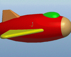 可3D打印卡通玩具飞机模型 （ProE设计，step(stp)/iges(igs)/Prt格式）