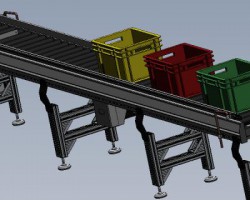 滚筒箱体输送机 （SolidWorks设计，Sldprt格式）