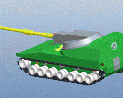 proe绘制坦克模型结构完整可编辑修改 （SolidWorks/ProE设计，step(stp)/Asm/Prt格式）
