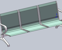 三人公共椅 （SolidWorks设计，Sldprt格式）