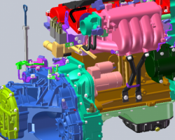 电喷发动机、电控汽油发动机 （SolidWorks设计，step(stp)/Sldprt/Sldasm格式）