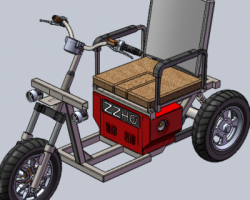 电动老年代步车、单座三轮车 （SolidWorks设计，Sldprt/Sldasm格式）