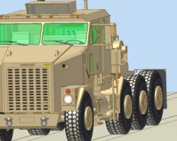 E m1070奥什科什大货车 坦克托运车 车辆模型  （SolidWorks/ProE/UG(NX)/中望3D/Inve