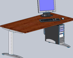 电脑桌 （SolidWorks设计，Sldprt格式）