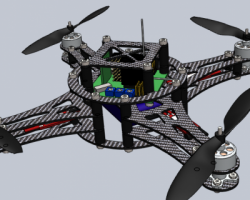 四轴飞行器 舵机  开源硬件 遥控飞机 （SolidWorks设计，step/iges/Sldprt/Sldasm格式）