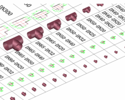 UPVC管件库(GB/T10002.2-2003) CAD图纸（AutoCAD.Mechanical设计，dwg格式）