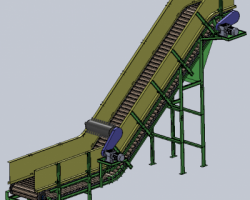 链板输送机、链板运输机（SolidWorks设计，step/Sldprt/Sldasm格式）