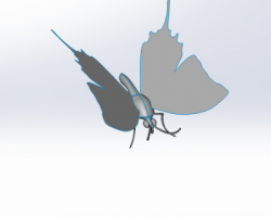 蝴蝶模型（SolidWorks设计，Sldprt/Sldasm格式）