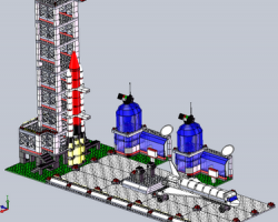 宝高玩具：航天飞机与火箭整体（SolidWorks设计，提供Sldprt/Sldasm格式）