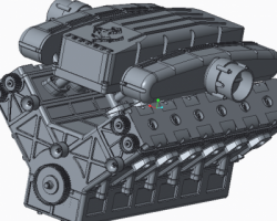 V12发动机（ProE/Creo.Elements设计，提供Asm/Prt格式）